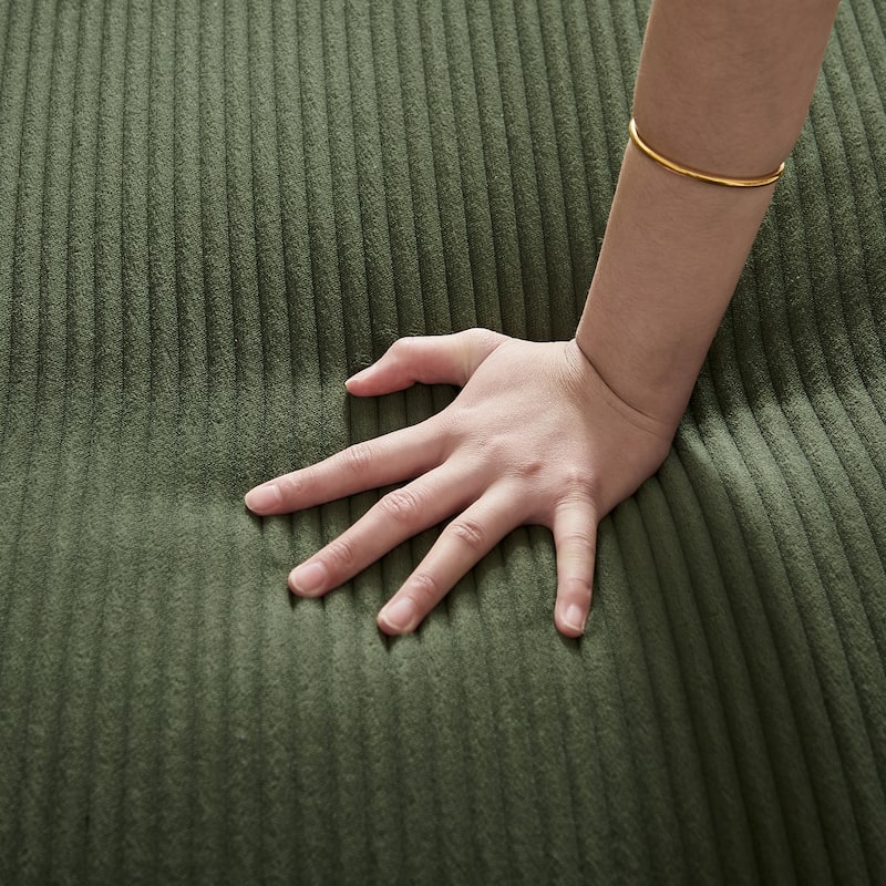 Foldable Floor Sofa Modular Play Couch, Toddler Couch for Playroom, Toddler Corduroy Sofa with Convertible Foam Cushion