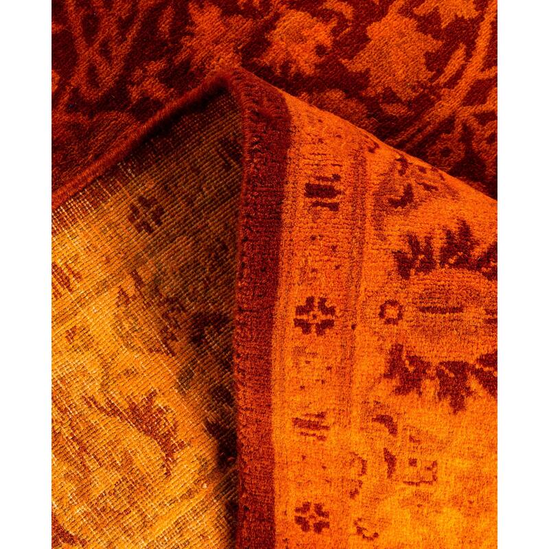 Overdyed One-of-a-Kind Hand-Knotted Area Rug - Orange - 3' 2" x 4' 10"