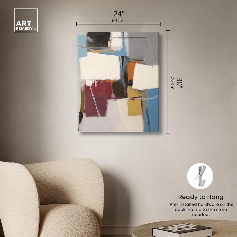 Stacked Forms Canvas by Art Remedy, Gallery Wrapped
