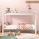 preview thumbnail 8 of 13, Metal Twin Over Twin Bunk Bed Frame with Side Ladders, 13inch Under-Bed Storage, Squeak-Resistant, Full-Length Guardrails