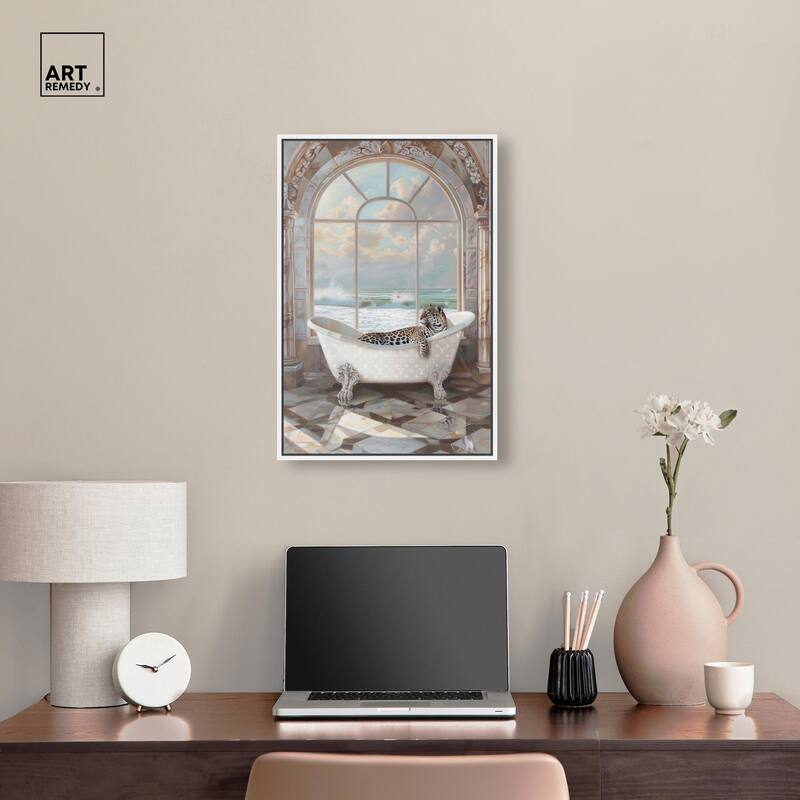 Jaguar Arch Bathroom Glam Canvas by Art Remedy