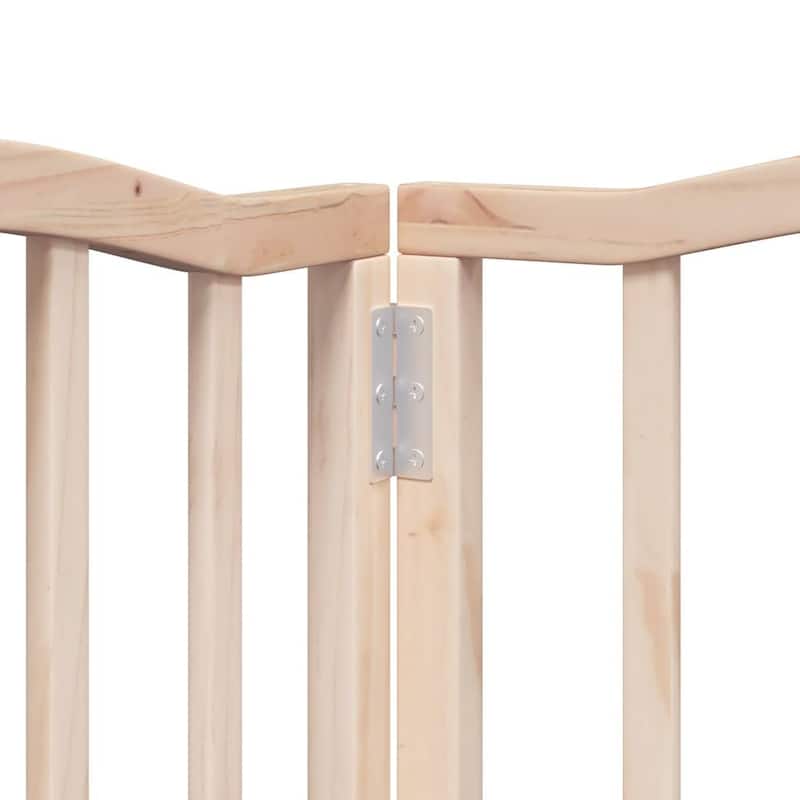 vidaXL Dog Gate with Door Foldable 6 Panels 118.1 " Poplar Wood