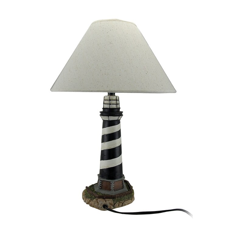 black and white striped lamp