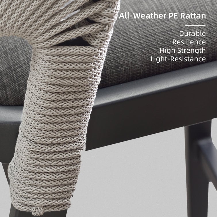 PURPLE LEAF Outdoor Dining Chairs Set of 2 Patio Bar Hight Stools with Cushion