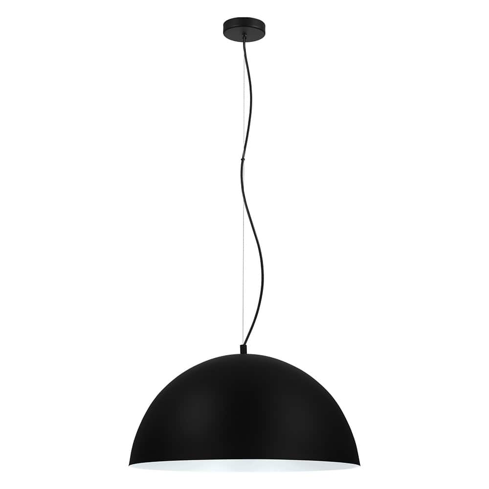 Eglo Rafaelino 24-inch Black and White Bowl Pendant