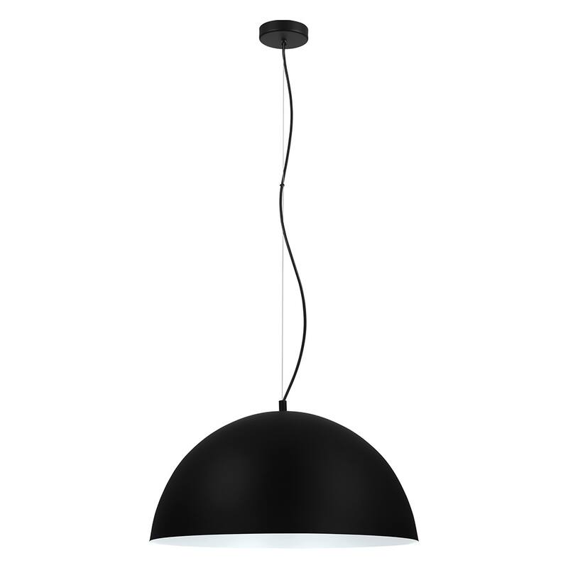 Eglo Rafaelino 24-inch Black and White Bowl Pendant - Black, White