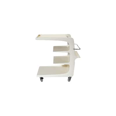 Plastic Cart on Casters with 3 Shelves, Book Ledge and Bar - 20.88"L x 15.75"W x 21.63"H