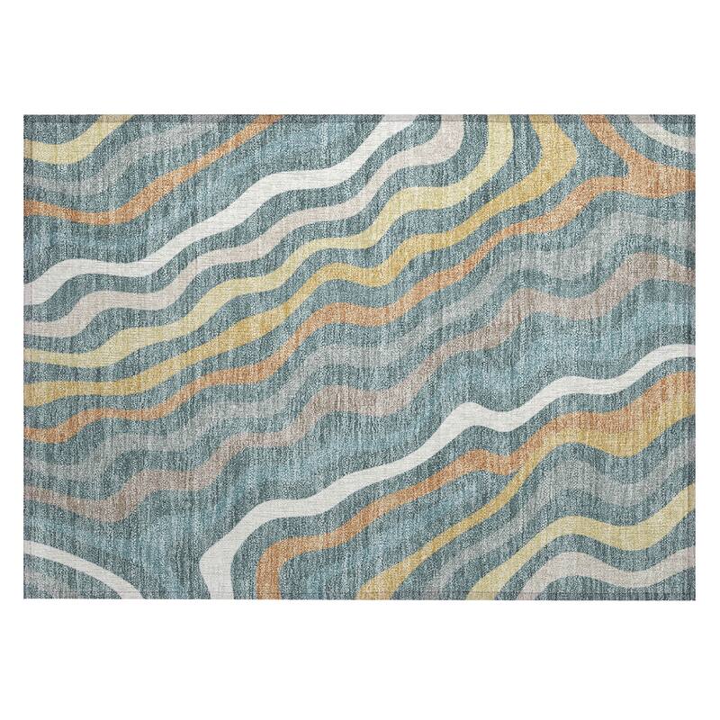 Machine Washable Indoor/ Outdoor Modern Eureka Chantille Rug