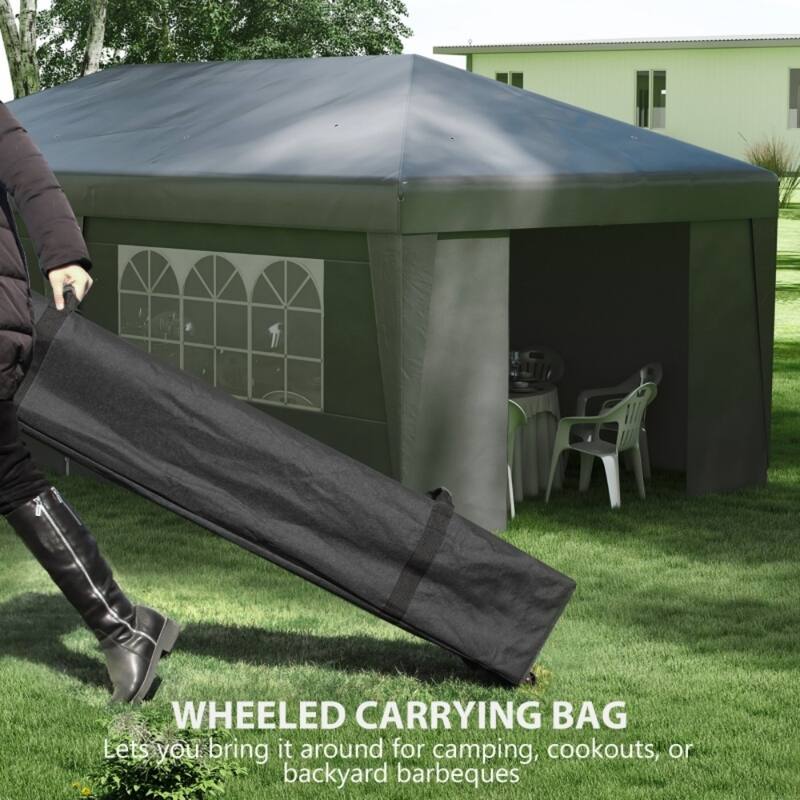 Foldable Pop-Up Gazebo Party Tent with Adjustable Legs and Windows 2 Doors Included Carry Bag - 232.25" L x 117" W x 112.25" H
