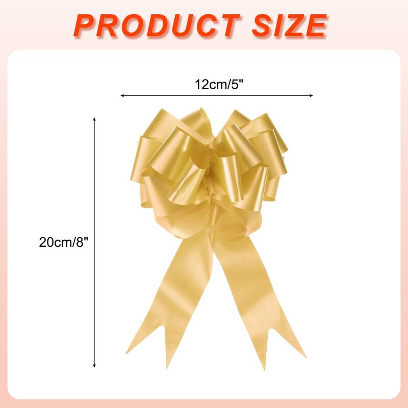 10pcs Large Pull Bow Big Gift Wrapping Bows Ribbon for Christmas Bow - Gold - 5 Inch