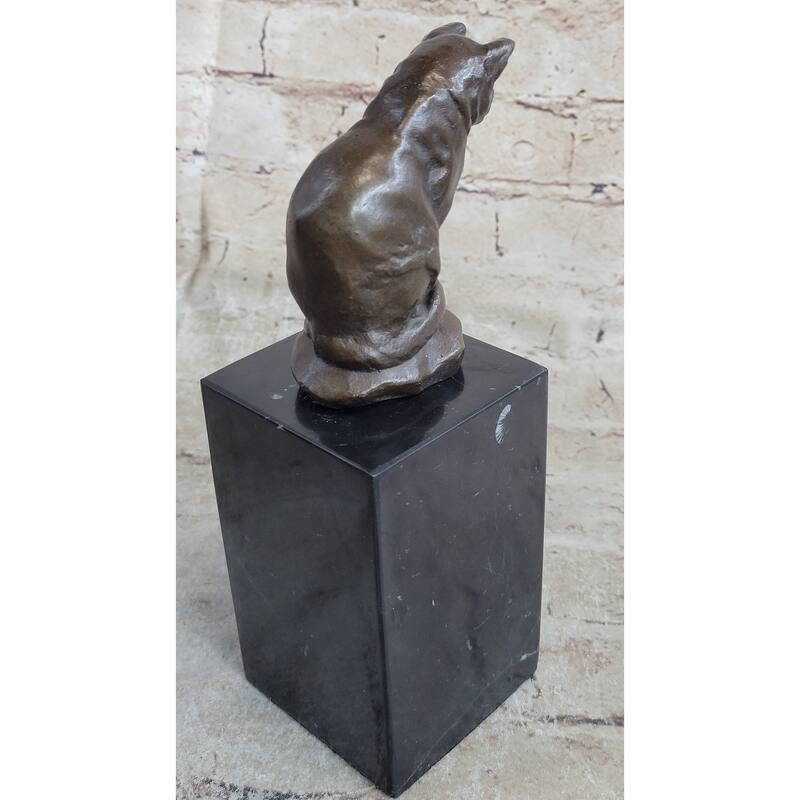 Signed Original House Imitative Cat Hot Cast Bronze Statue Sculpture Figurine Home Decor