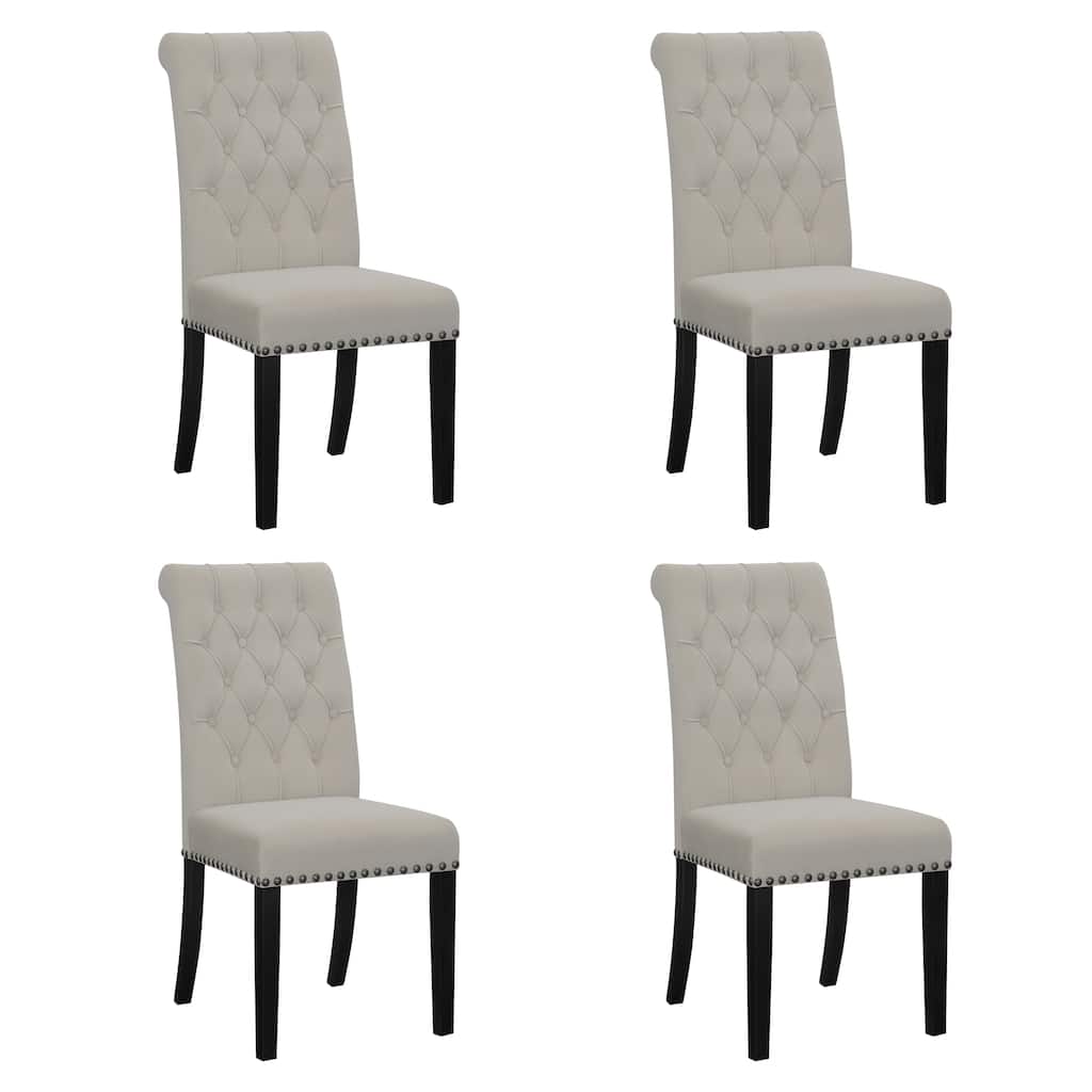 Nantucket Upholstered Tufted Back Dining Chairs (Set of 4)