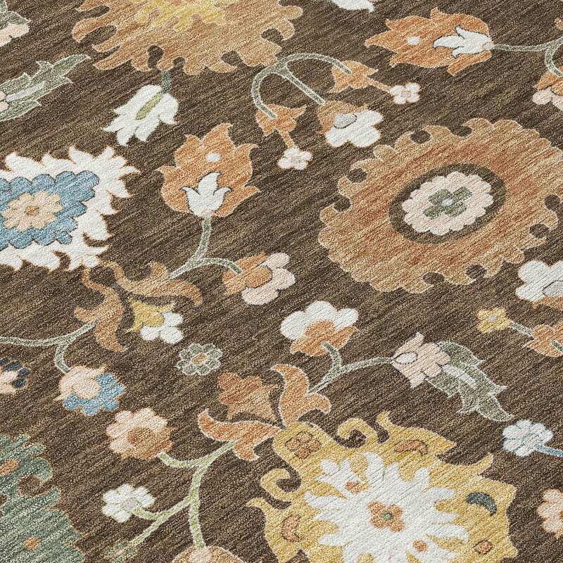 Machine Washable Indoor/ Outdoor Traditional Marci Chantille Rug