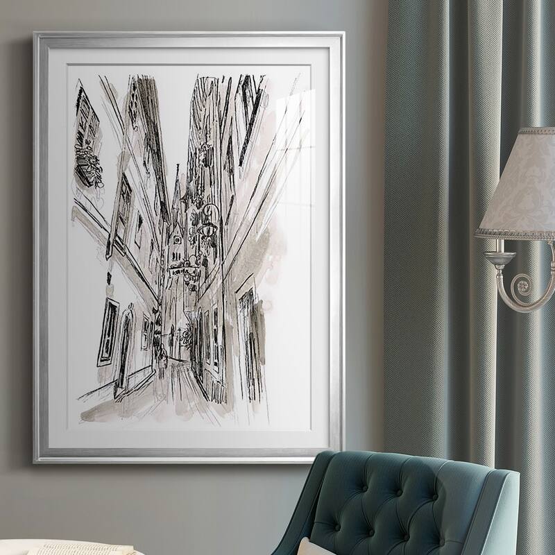 Europe Street Sketches III Premium Framed Print - Ready to Hang