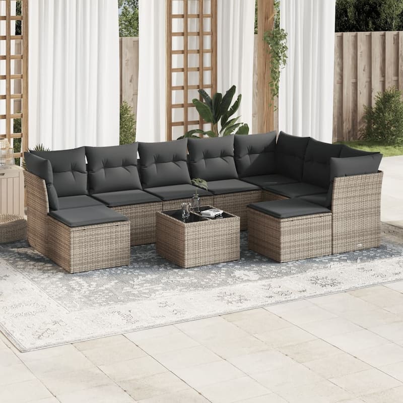 vidaXL Garden Sofa Set Grey - 21.7 x 21.7 x 14.6