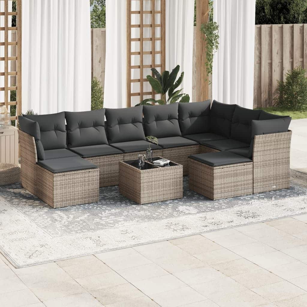 vidaXL Garden Sofa Set Grey - 21.7 x 21.7 x 14.6