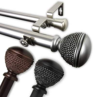 InStyleDesign Plait 1 inch Diameter Adjustable Double Curtain Rod