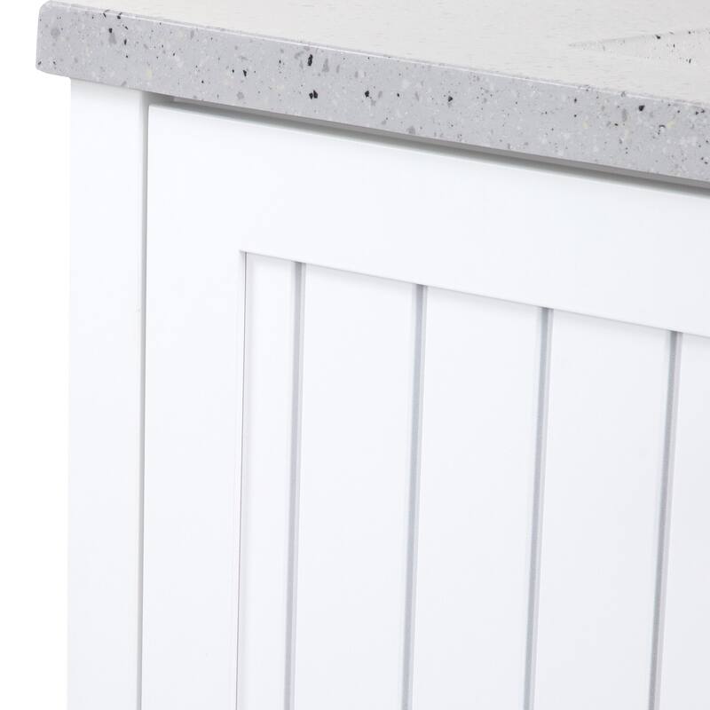 Spring Mill Cabinets Elvet 37" Bathroom Vanity With Cabinet, 2 Drawers, Open Shelf, and Sink Top