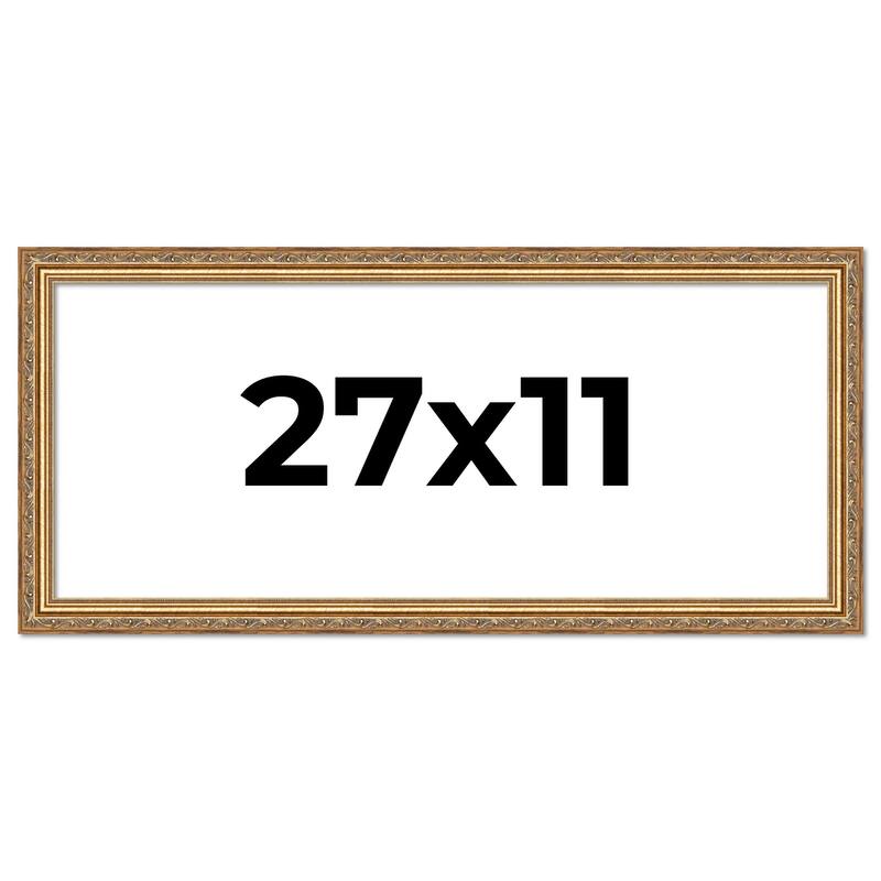 27x11 Frame Red Solid Wood Picture Frame Width 1.75 Inches | Interior Frame Depth 1 13/16 Inches
