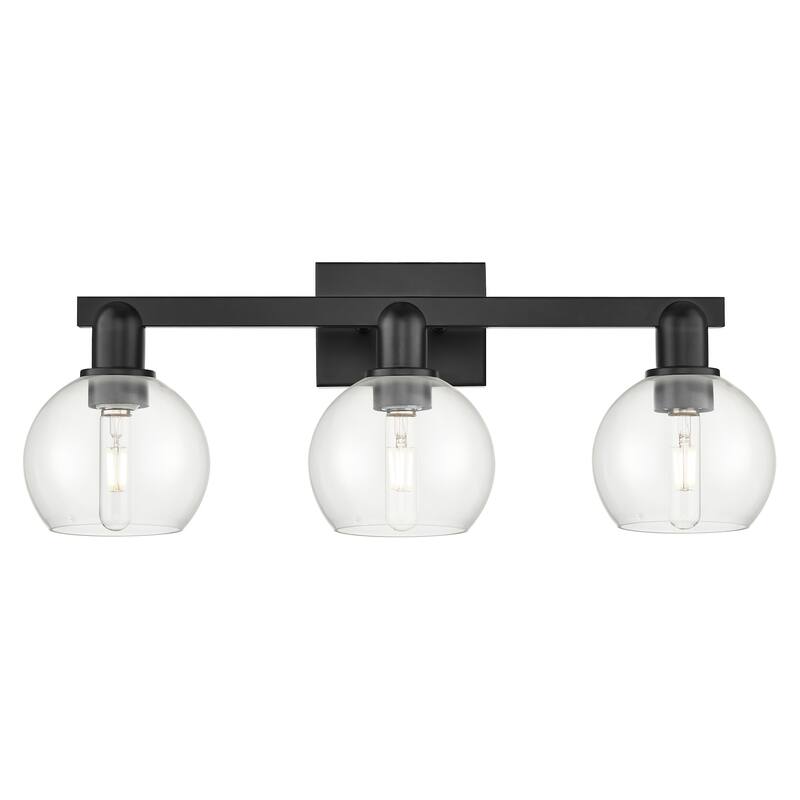 Innovations Lighting 716-3W-10-25 Athens Vanity Athens 3 Light 25" - Matte Black / Clear