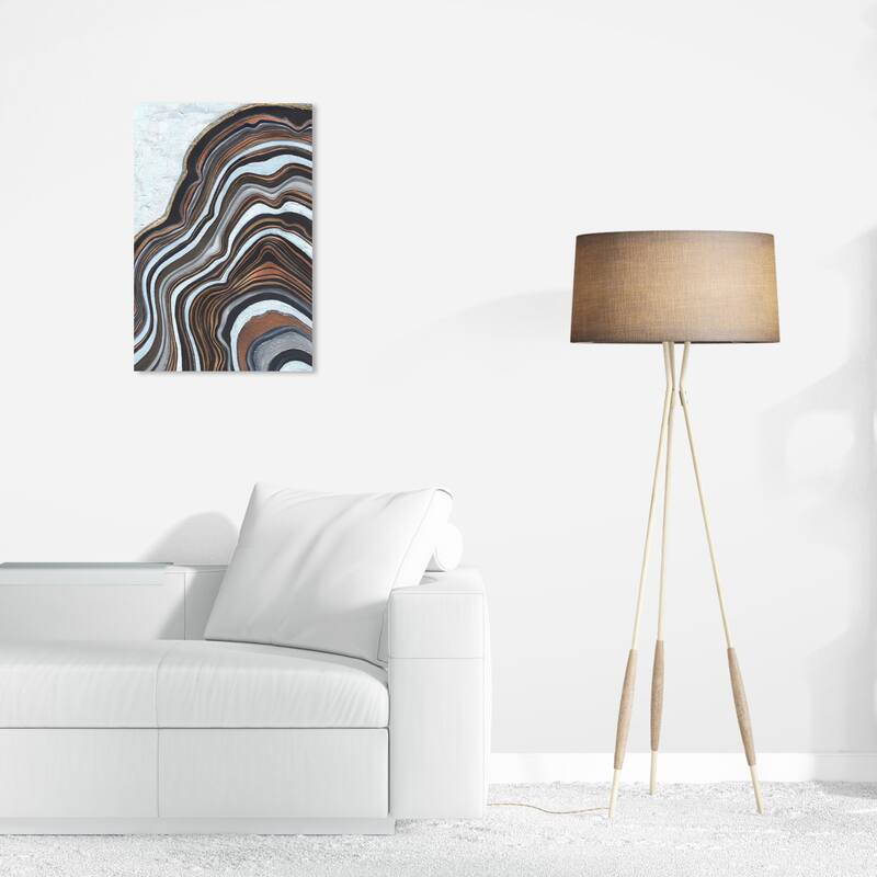 Wynwood Studio Canvas Abstract Textured Geode Gray and Modern & Contemporary Wall Art Canvas Print - 16 x 24