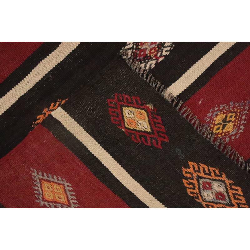Hand Woven Oriental 100% Wool Carpet Southwestern Tribal Multi-Colored Kilim Area Rug - 9' 2'' X 6' 2''