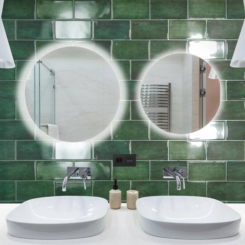 Art3d 10 Pieces Self-adhesive Thickened Backsplash Subway Tiles Green or White - 10.6inch x 12.6inch