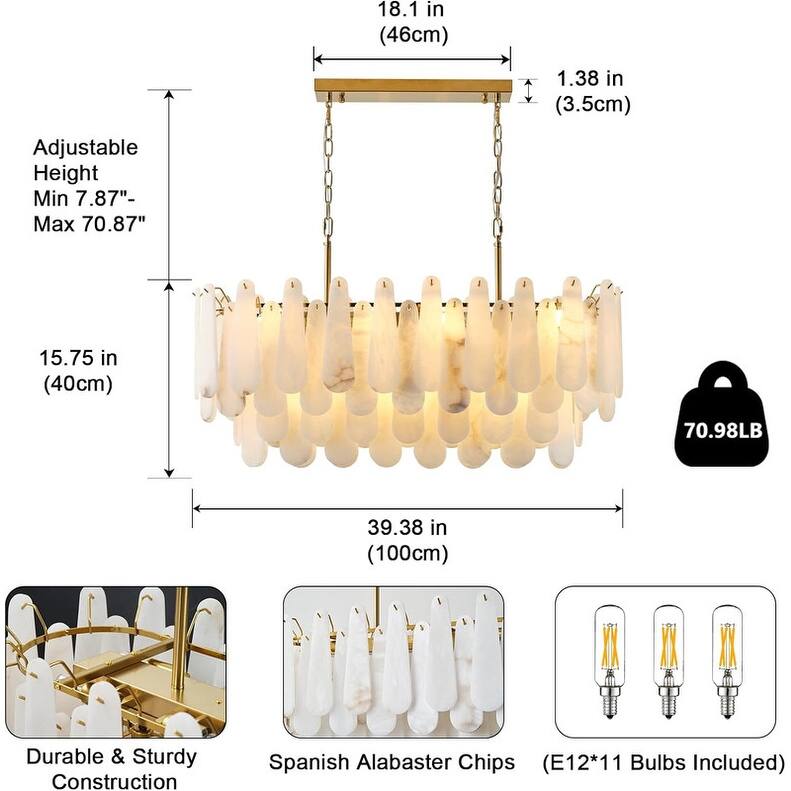 KAYLA Modern Chandelier 32 in. 16-Lights Gold Chandelier