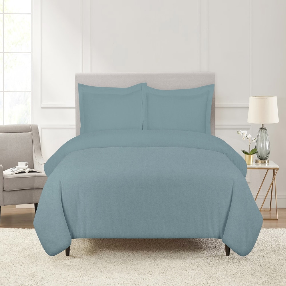 Pointehaven Flannel 180 GSM Brushed Soft Cotton Oversized Solid Duvet Sets