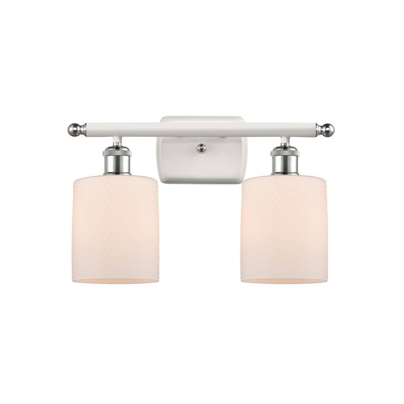 Innovations Lighting Cobbleskill 2 Light 16" Wide Bathroom Vanity - White and Polished Chrome / Matte White