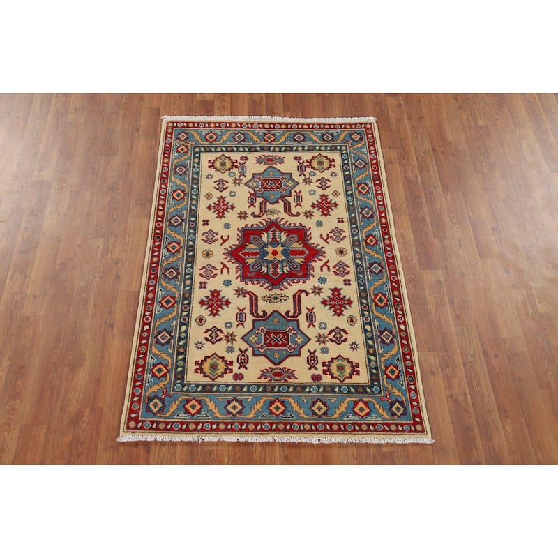 Kazak Oriental Accent Rug Hand-Knotted Wool Carpet - 3'3" x 4'10"