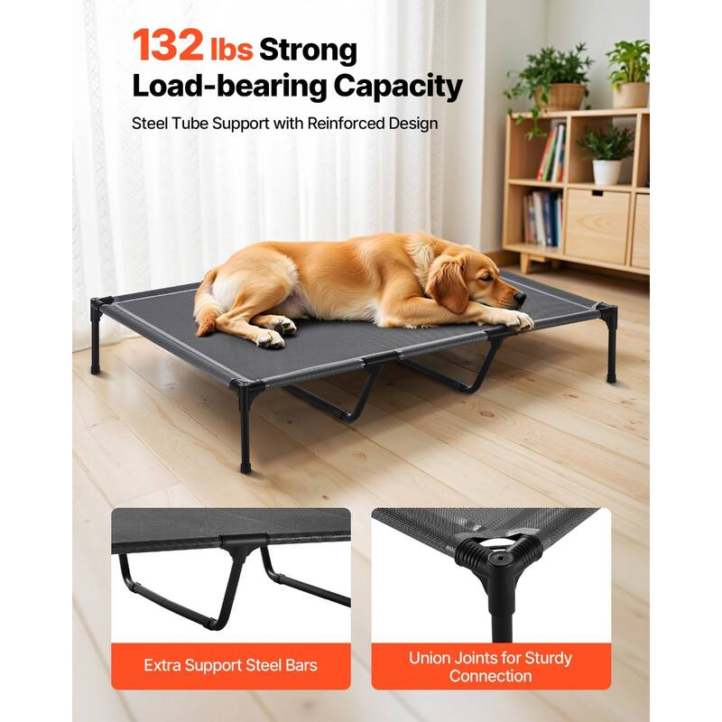 Elevated Dog Bed for Large Dogs Breathable Mesh, Heavy Duty Steel Frame, 132 lbs Capacity - 48 in x 36 x 9 in