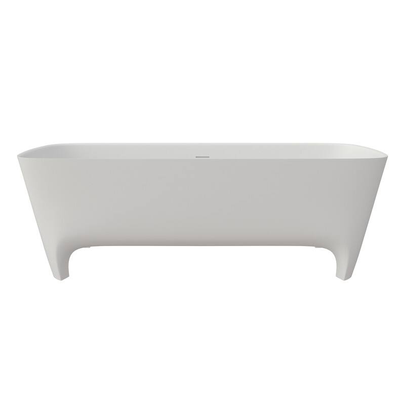 MEDUNJESS 71'' Freestanding Bathtub Solid Surface Soaking Tub