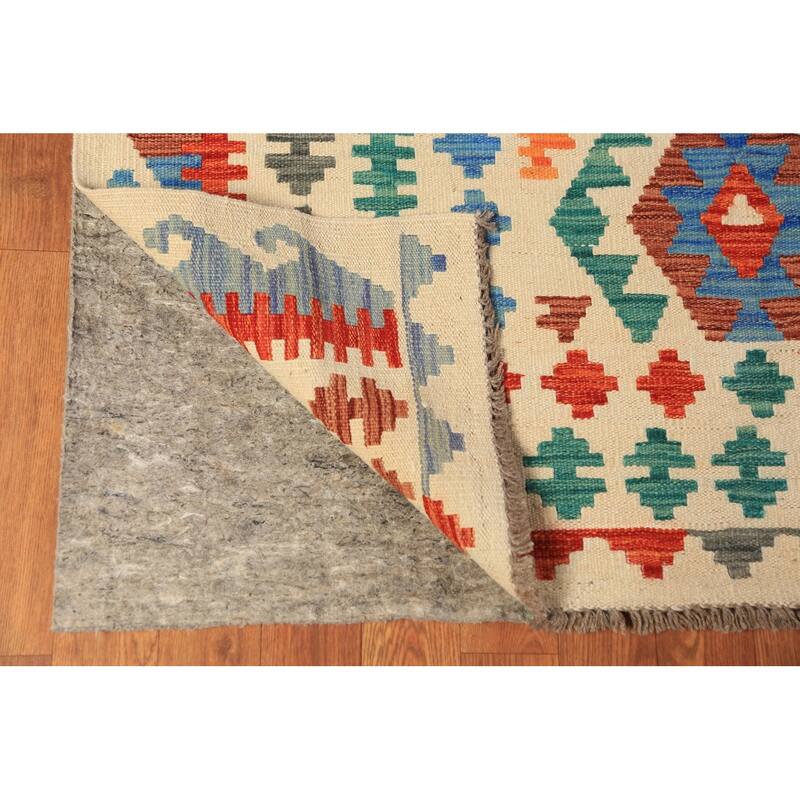 Kilim Oriental Area Rug Hand-Woven Tribal Bedroom Wool Carpet - 8'8"x 11'6"