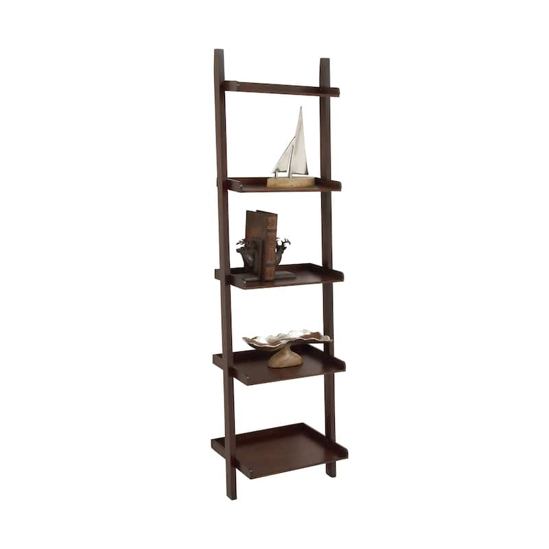 Wood 5 Shelf Shelving Unit - Brown or White - Roche River Decor