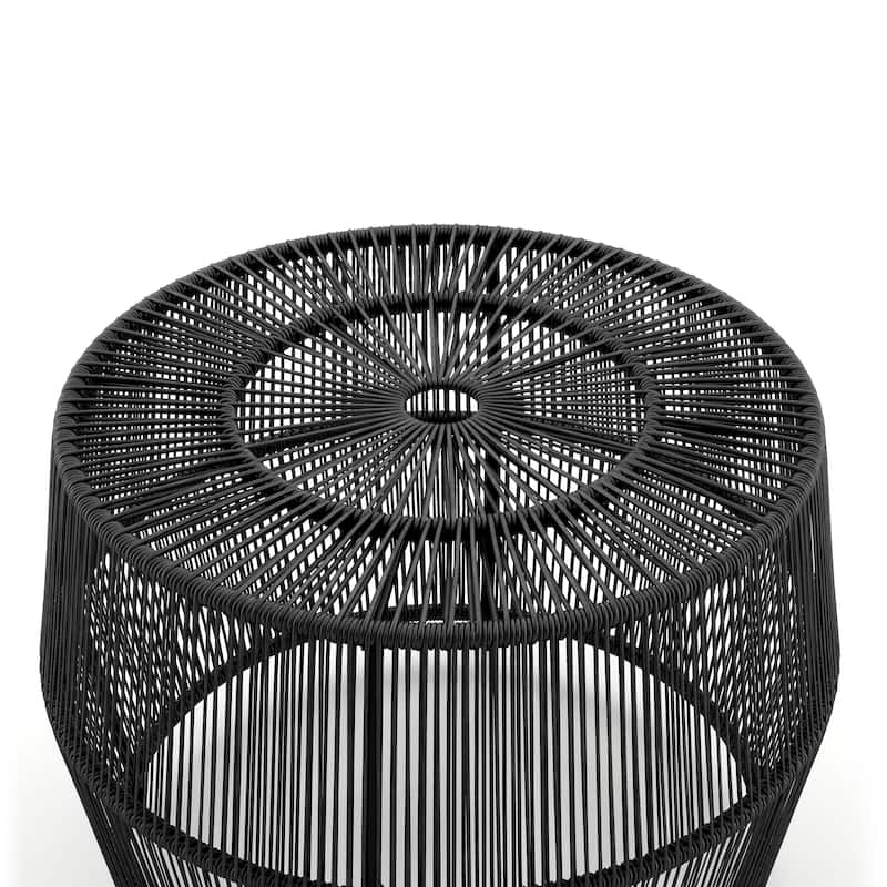 Alia Coastal Natural 22-inch Boho Outdoor Patio Rattan Outdoor Round Coffee Table by M&L Co.