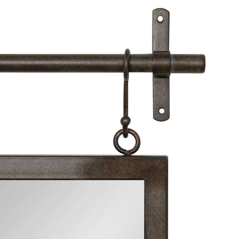 Kate and Laurel Gammons Hanging Farmhouse Wall Mirror with Lower Shelf