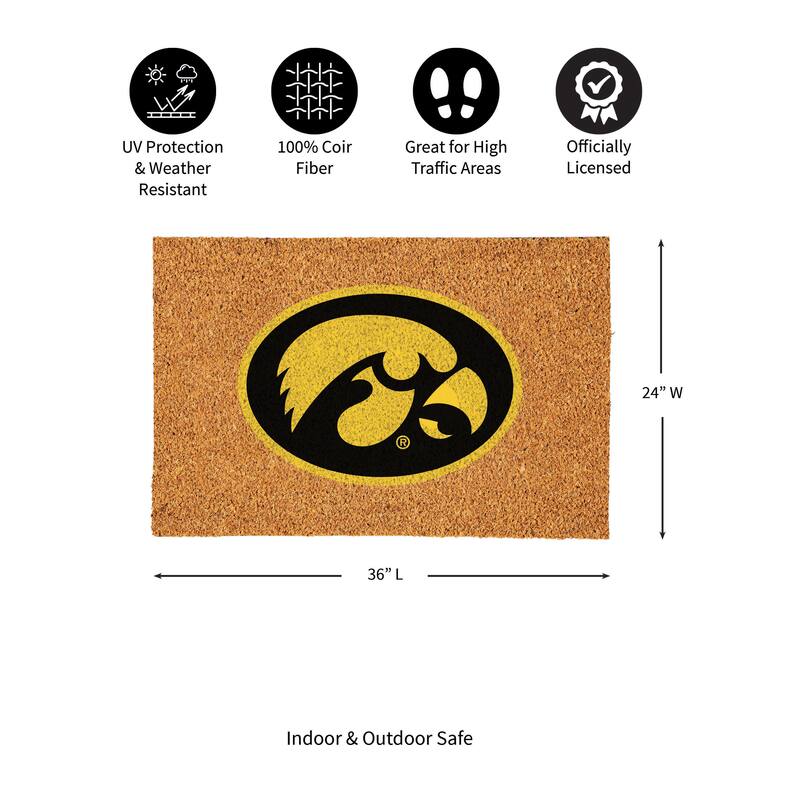 University of Iowa Full Color Indoor/Outdoor Coir Mat