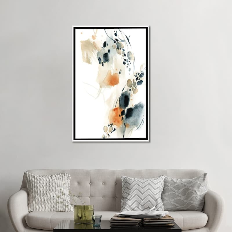 iCanvas "Abstract In Blue And Terracotta V" by Sophie Rodionov Framed Canvas Print