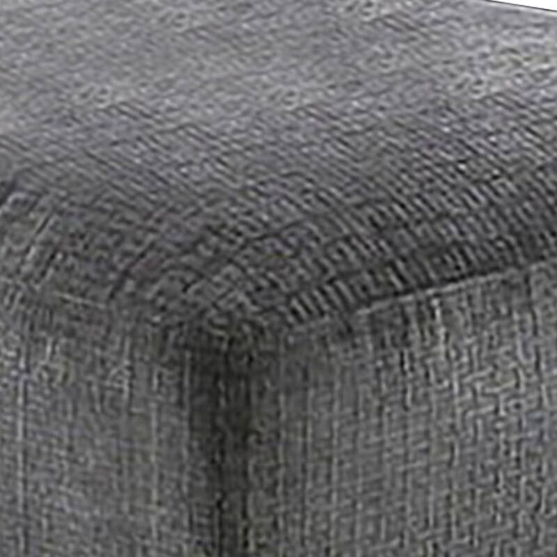 Modern Style Padded Ottoman with Fabric Upholstery, Gray