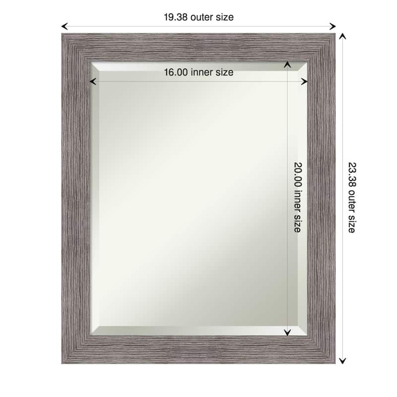 Beveled Wall Mirror - Pinstripe Plank Grey Narrow Frame - Pinstripe Plank Grey Narrow - 19.5 x 23.5-inch