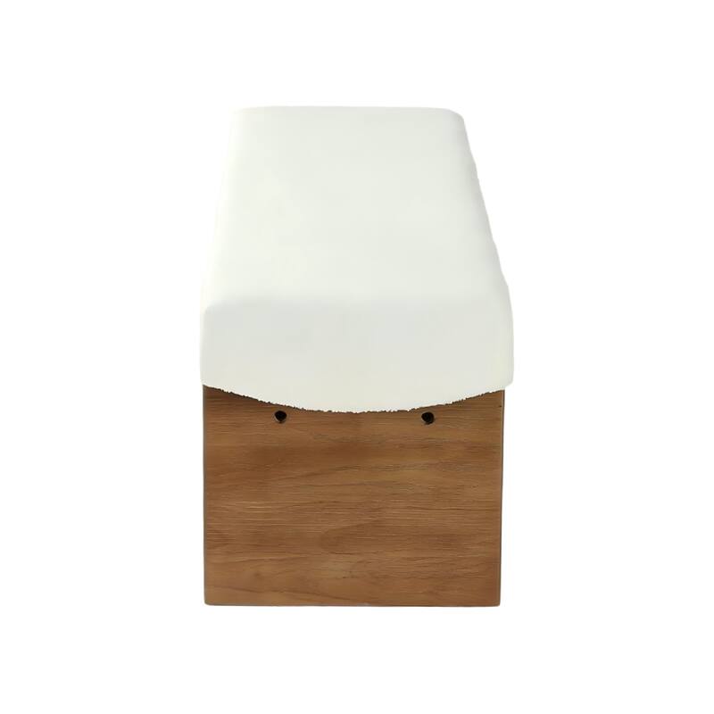 55" Solid Wood Entryway Bench, Upholstered Bedroom Bench