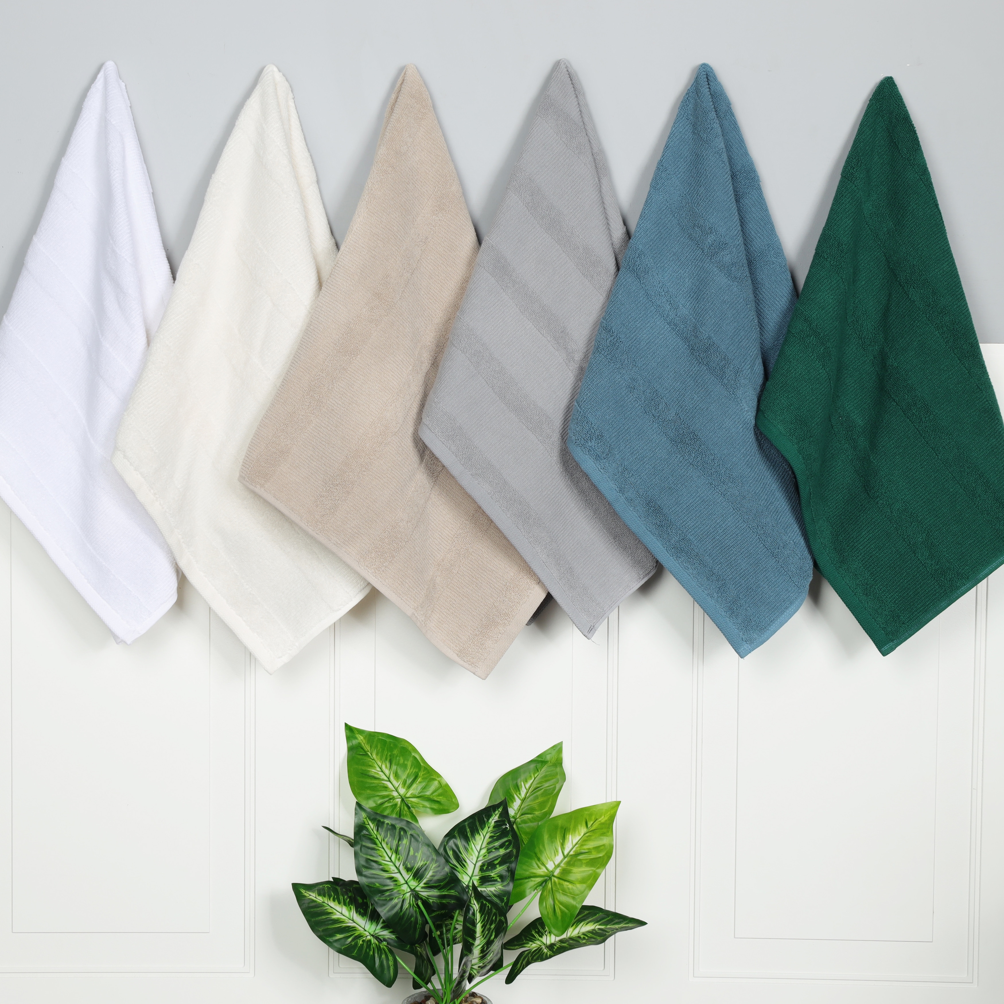 Quick-Dry Ribbed 3-Piece Cotton Towel Set by Superior