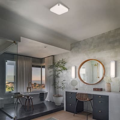 Polar 14in LED Flush Mount 3000K in Brushed Nickel