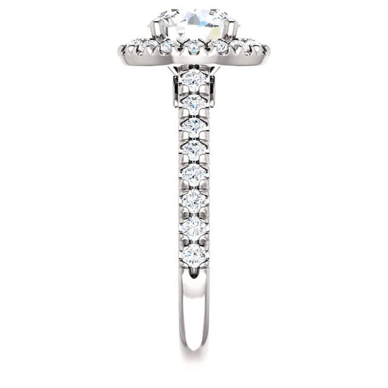 Certified 2 1/2Ct Halo Diamond Round Engagement Ring White Gold Lab Grown