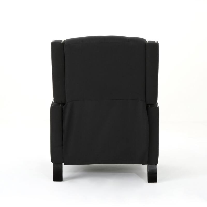 Pushback Recliner Chair, Fabric Armchair Push Back Recliner with Rivet Trim, Mid Century Tufting Accent Chair for Living Room