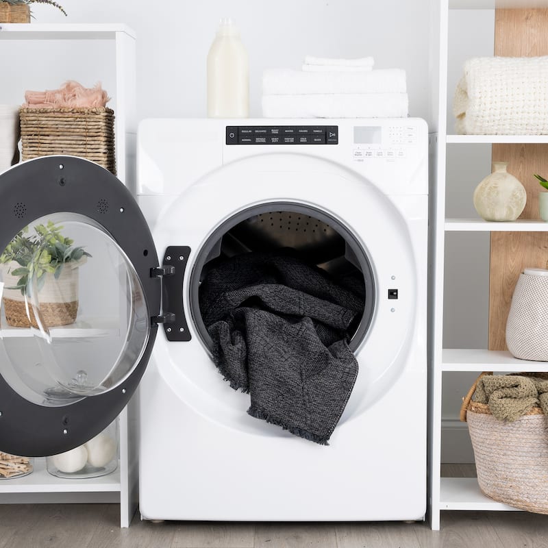 Alameda Solid Color Medallion Machine Washable Indoor Area Rug