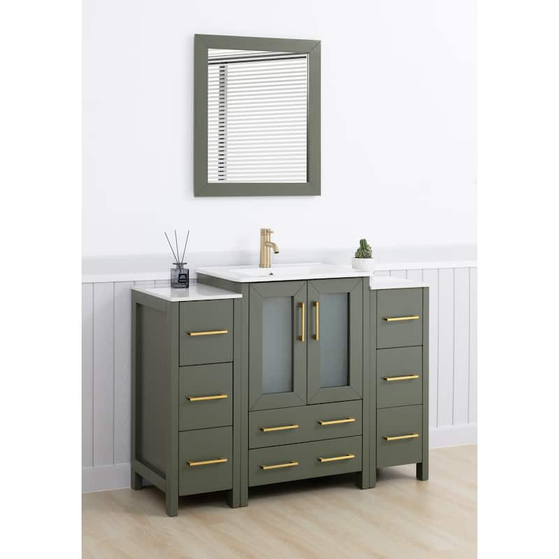 Vanity Art 48 in. Single Sink Bathroom Vanity with Top and Mirror - 48 X 18.1 X 35.8