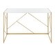 preview thumbnail 5 of 28, Silver Orchid Sala Desk in Metal & Wood Gold/White