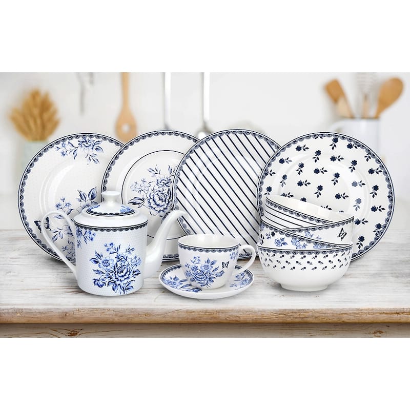 STP Goods Vitnage Blue All Purpose Soup/Cereal Bolwl Set of 4 - 5.5"